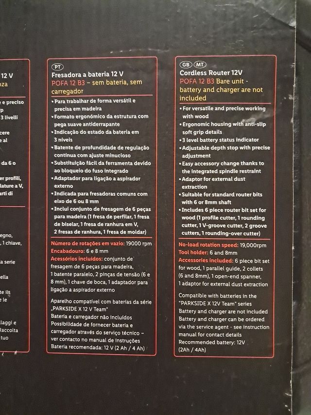 Fresadora recargable, batería y cargad