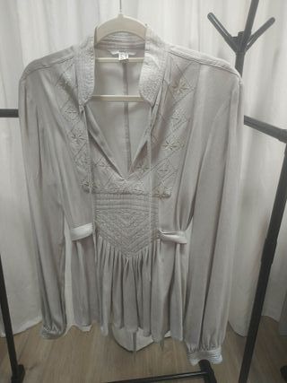 Mango Camisa bordada boho chic