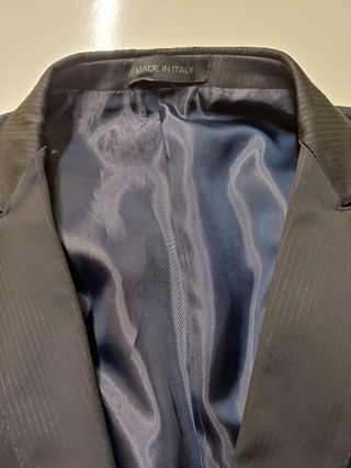 Blazer uomo gessato nero