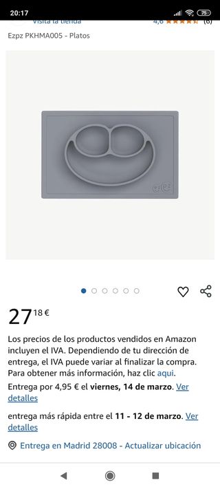 Plato para bebé sin usar
