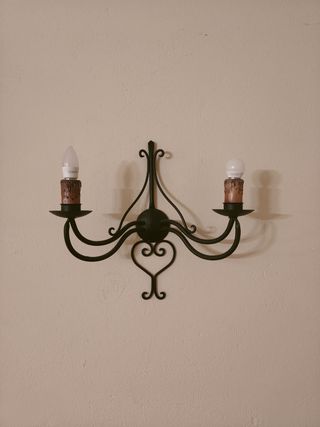 Juego de lamparas y apliques de forja