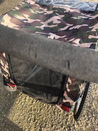 Carrito perrihijo para bici o manual camuflaje