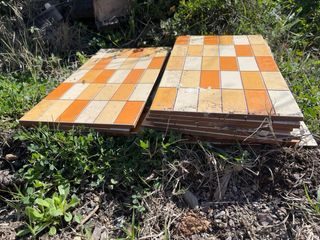 Azulejos a cuadros naranja