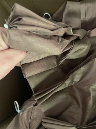 7 tende marroni in seta moka