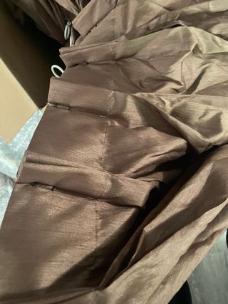 7 tende marroni in seta moka