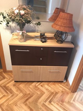 Recibidor zapatero en color madera y wengue