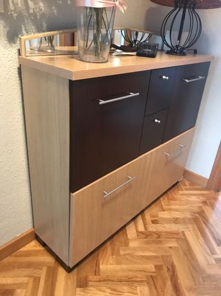 Recibidor zapatero en color madera y wengue