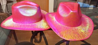 2 Sombreros Cowboy Rosa 33 cm ala max