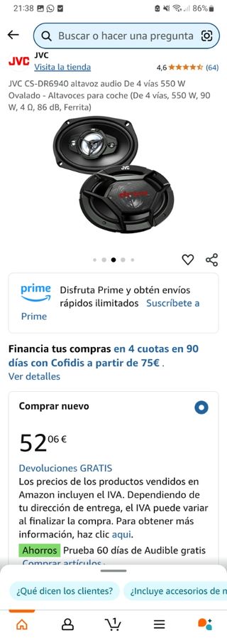 Equipo de musica coche ,ovalados