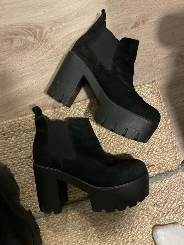 Botines negros plataforma