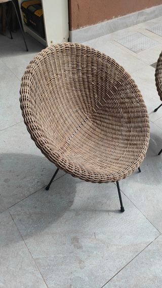 Coppia poltroncine anni 50-60 on vimini