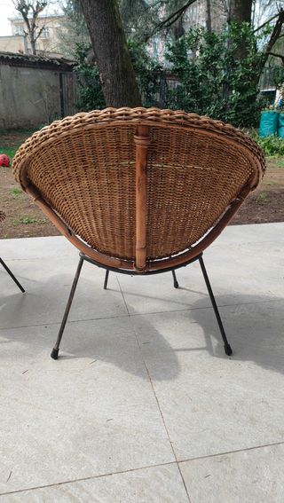 Coppia poltroncine anni 50-60 on vimini