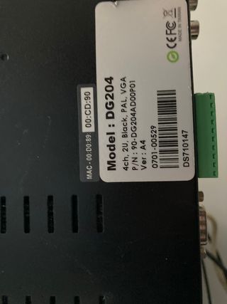 Videograbador Dynaguard 204 Mod. Dg204. 4 canales,
