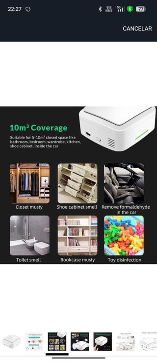 Mini generatore di ozono a batteria al litio