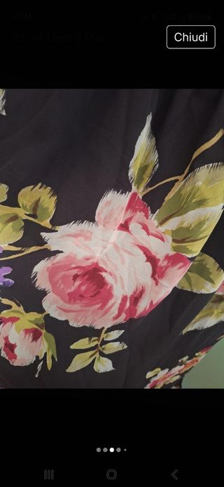 Abito a fiori in seta con fusciacca