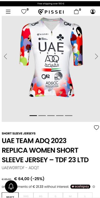 Maillot ciclismo UAE EMIRATES PISSEI M mujer