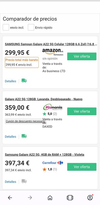 Samsung A22 5G, 4GbRam,128Gb internos