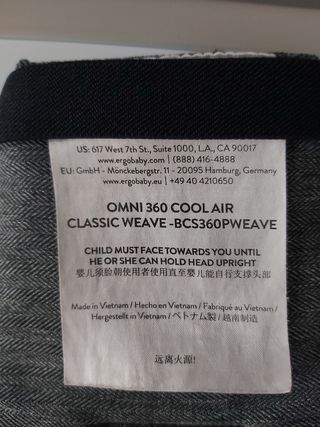 Mochila portabebes omny 360 cool de Ergobaby