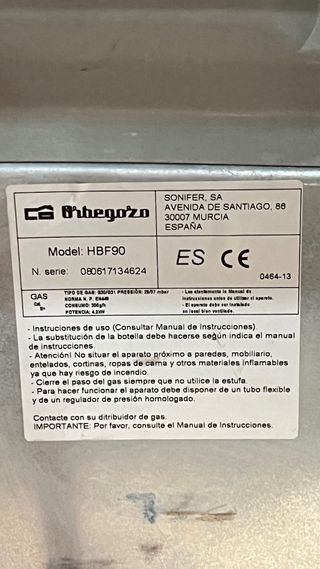 Orbegozo HBF 90 Estufa de llama azul