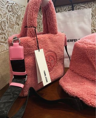 Bolso y gorro borreguillo Karl Lagerfeld nuevo!