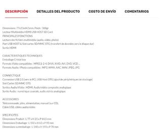 Lector multimedia hdmi usb host sd card peekton