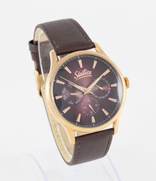 Sixties Quartz Steel Burdeos Dial Ref: SIX600RGL