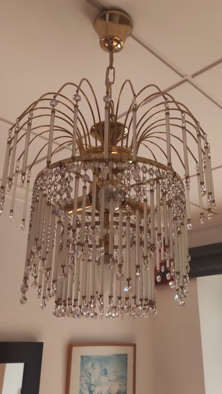 Lampara vintage lágrimas de cristal