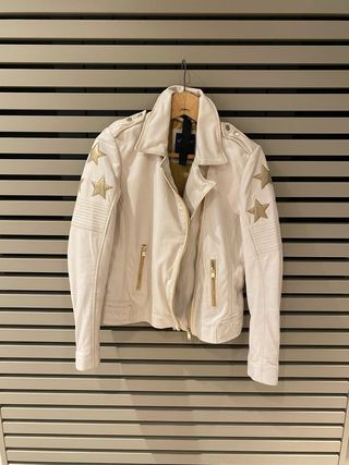 Cazadora de piel Beige