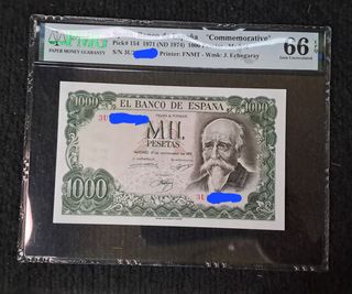 Billete 1000 Pesetas España 1971 PMG 66 EPQ 