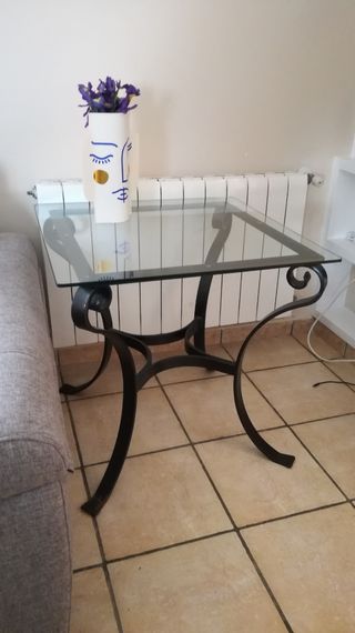 3 Mesas forja y cristal