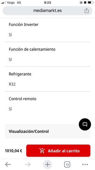 Aire Acondicionado 6500 frigorias