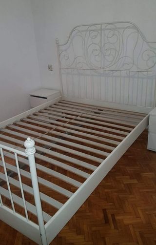 Cama forja blanca, estructura y somier