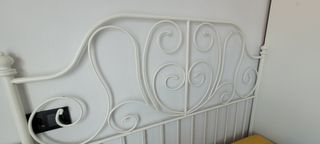 Cama forja blanca, estructura y somier