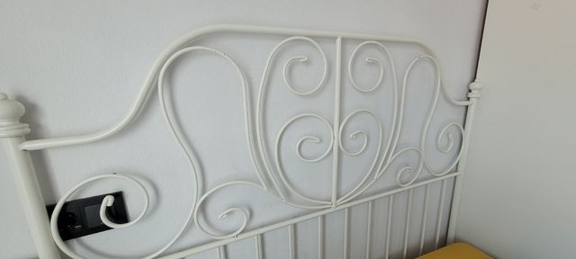 Cama forja blanca, estructura y somier