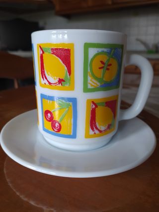 6 tazze mug con piattino