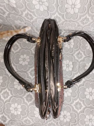 Bolso de mano de cuero genuino para mujer