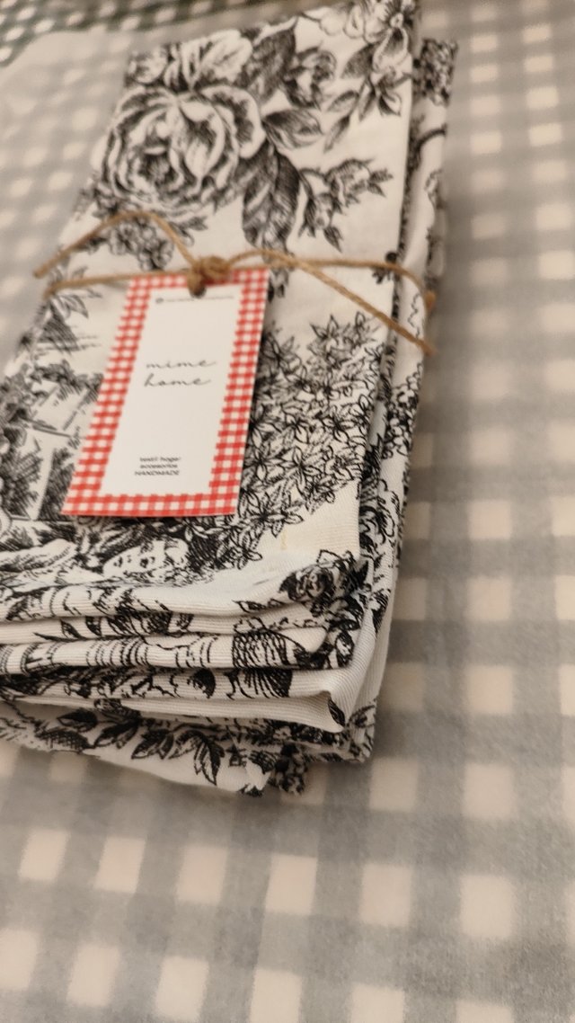 Tovaglioli Toile de jouy in bianco e nero