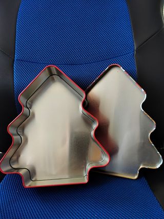 Contenitore in metallo natalizia