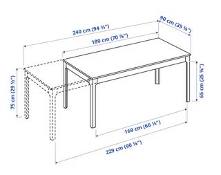 Mesa extensible EKEDALEN 180/240x90 roble!NUEVA