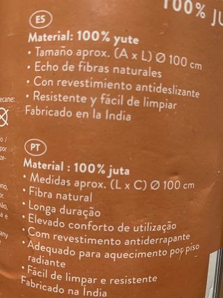 Alfombra de yute natural boho nueva