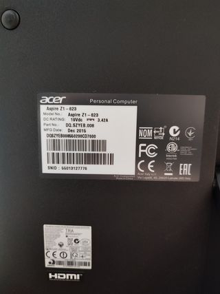 Ordenador Acer Aspire Z1 -623