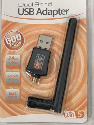 Adaptador red Wifi Dual por USB 2.4/5GHz 600Mbps
