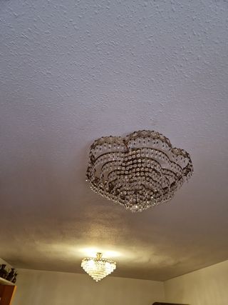 lámparas metal y cristal de roca