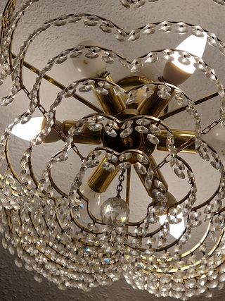 lámparas metal y cristal de roca