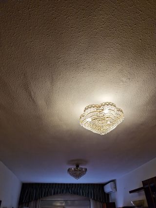 lámparas metal y cristal de roca