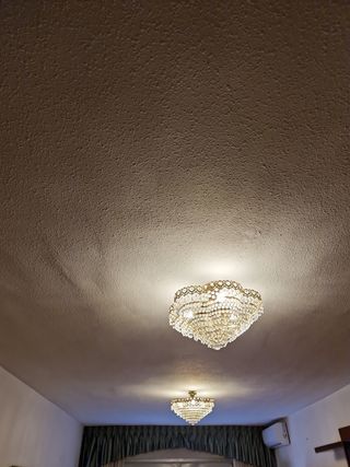 lámparas metal y cristal de roca