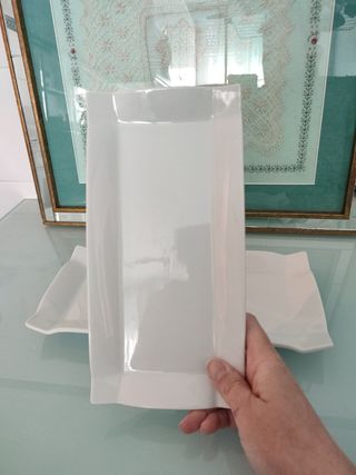 LOTE de dos bandejas porcelana aptas todo SIN USO