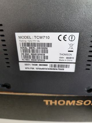 Cable módem wifi Thomson TCW710