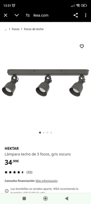 Lámpara Hektar Ikea