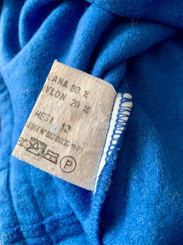 Vestito bimba in lana blu 12 mesi.